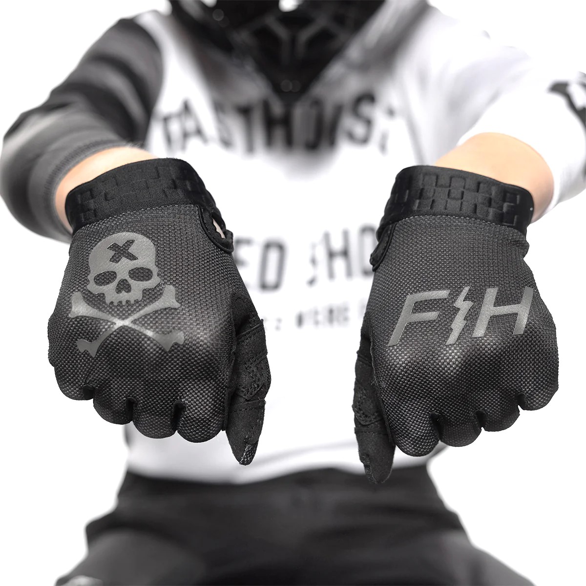 Fasthouse Youth Vapor Reaper Motocross Gloves Black - Image 4