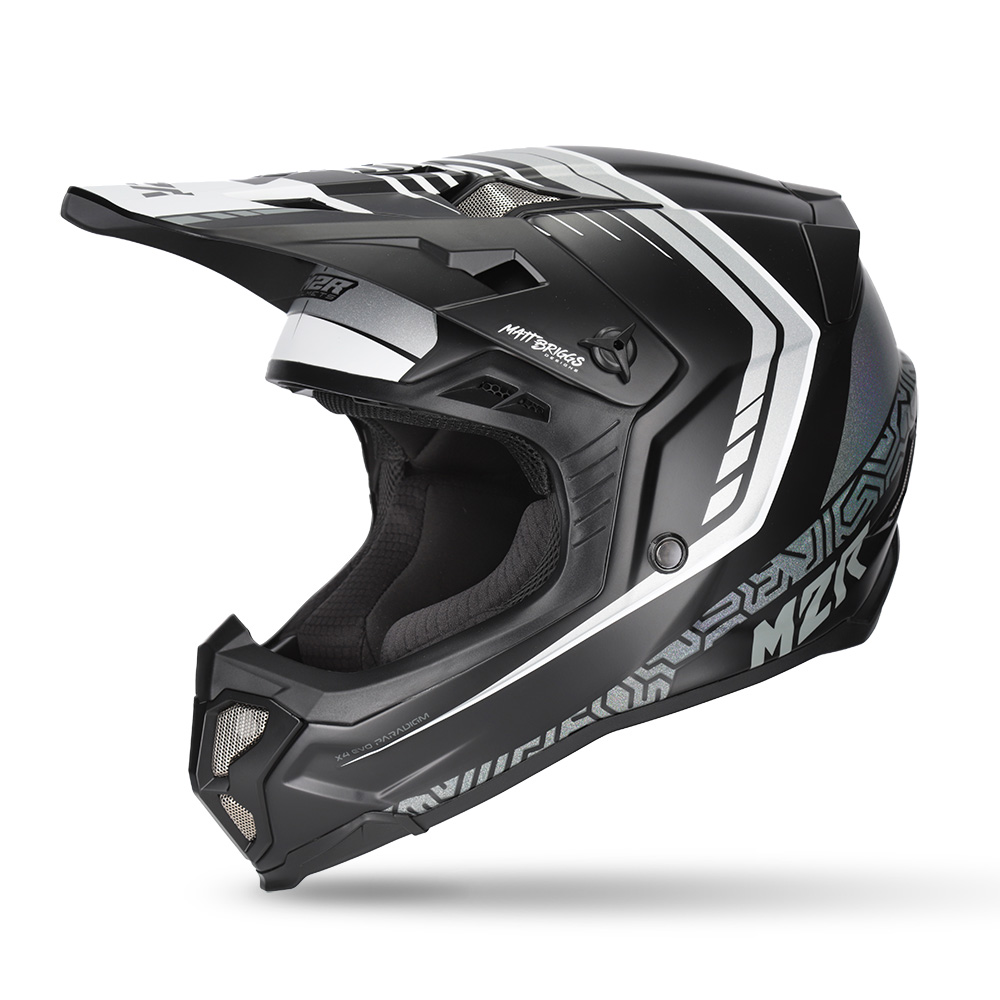 M2R X4 EVO Paradigm PC-5F Motocross Helmet Black/Grey - Image 1