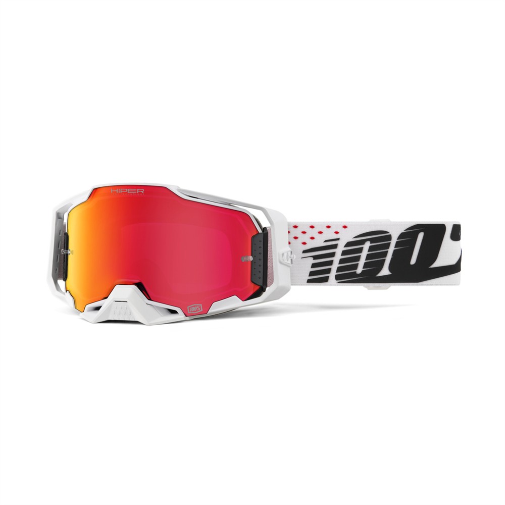 100% Armega Motocross Goggle Invicta - HiPER Red Mirror Lens - Image 1