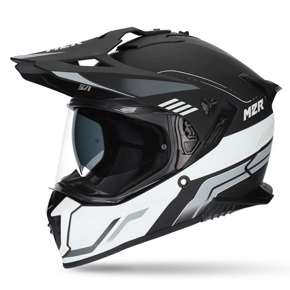 M2R Navigator Venture PC-5F Adventure Helmet Black/White - Image 1