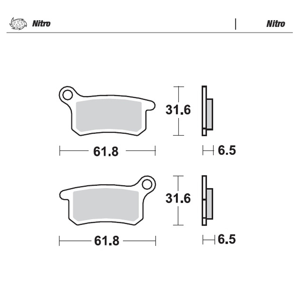 BRAKE PADS FRONT AND REAR MOTO MASTER NITRO GAS GAS HUSQVARNA KTM - Image 1