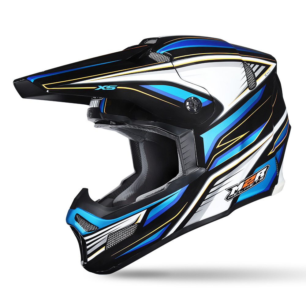 M2R X5 Fury PC-2 Motocross Helmet Black/Blue - Image 1