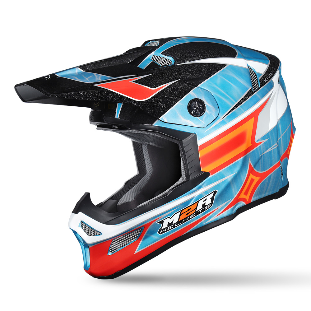 M2R X5 Lusk Replica PC-2 Motocross Helmet Blue/White/Red - Image 1