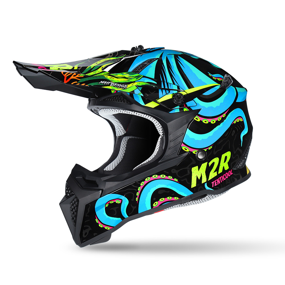M2R X2.1 Tentacool PC-2 Motocross Helmet Youth Black/Multi - Image 1