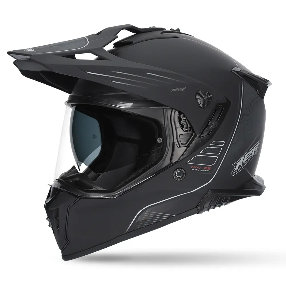 M2R Navigator Elevate PC-5F Adventure Helmet Black/Silver