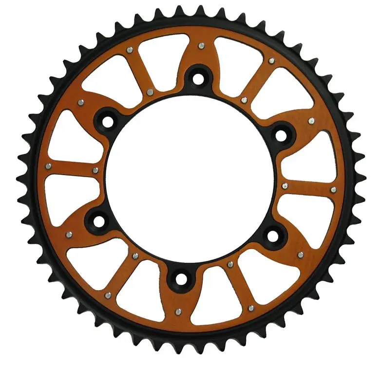 ** REAR SPROCKET KTM STEEL TEETH/ORANGE ALLOY CENTRE - Sale