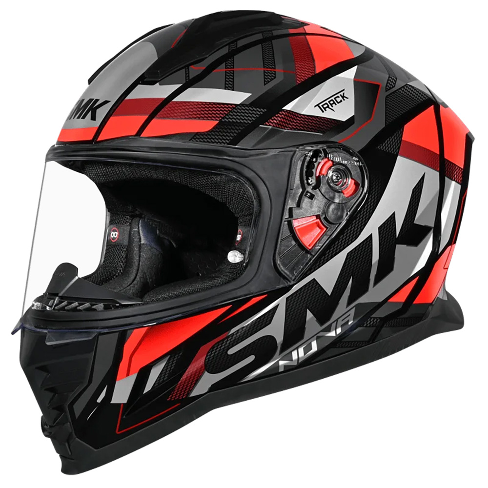 SMK Nova Road Helmet Track Black/Grey/Red - Image 1