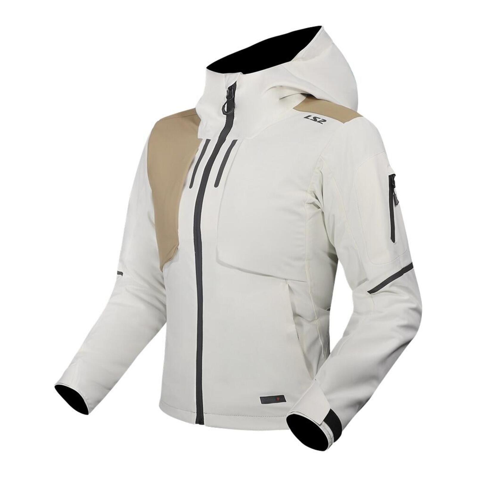LS2 Axel Womens Jacket - Light Grey/Khaki (M) - Image 1