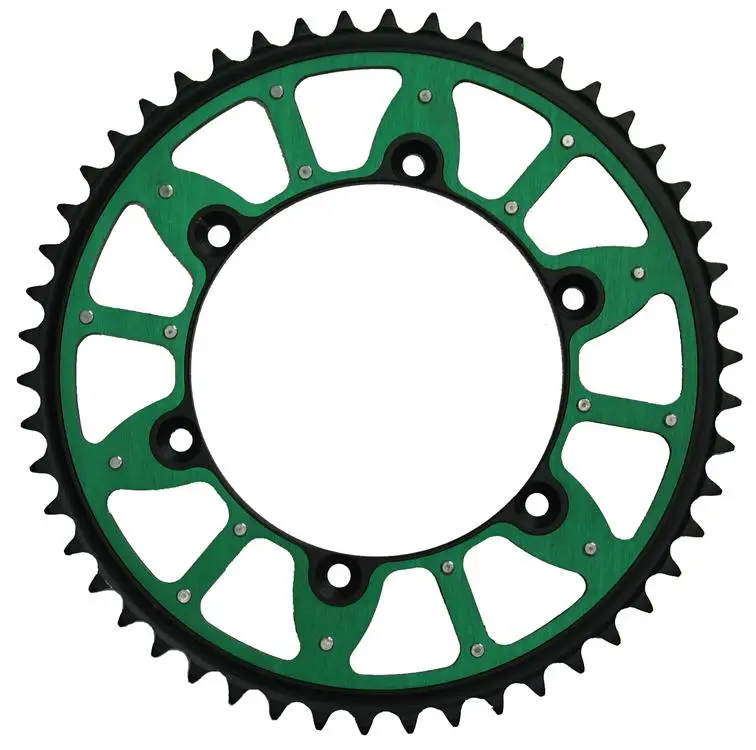 ** REAR SPROCKET KAWASAKI STEEL TEETH/GREEN ALLOY CENTRE - Sale