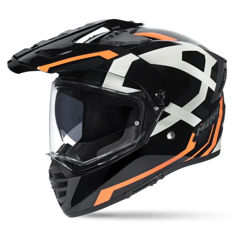 M2R Patrol Razor PC-8 Adventure Helmet Black/Grey/Orange