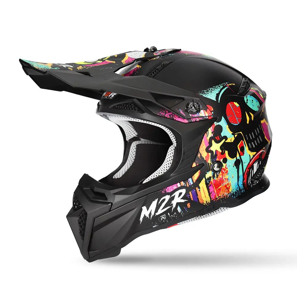 M2R X2.1 Graffiti Motocross Helmet Youth Black