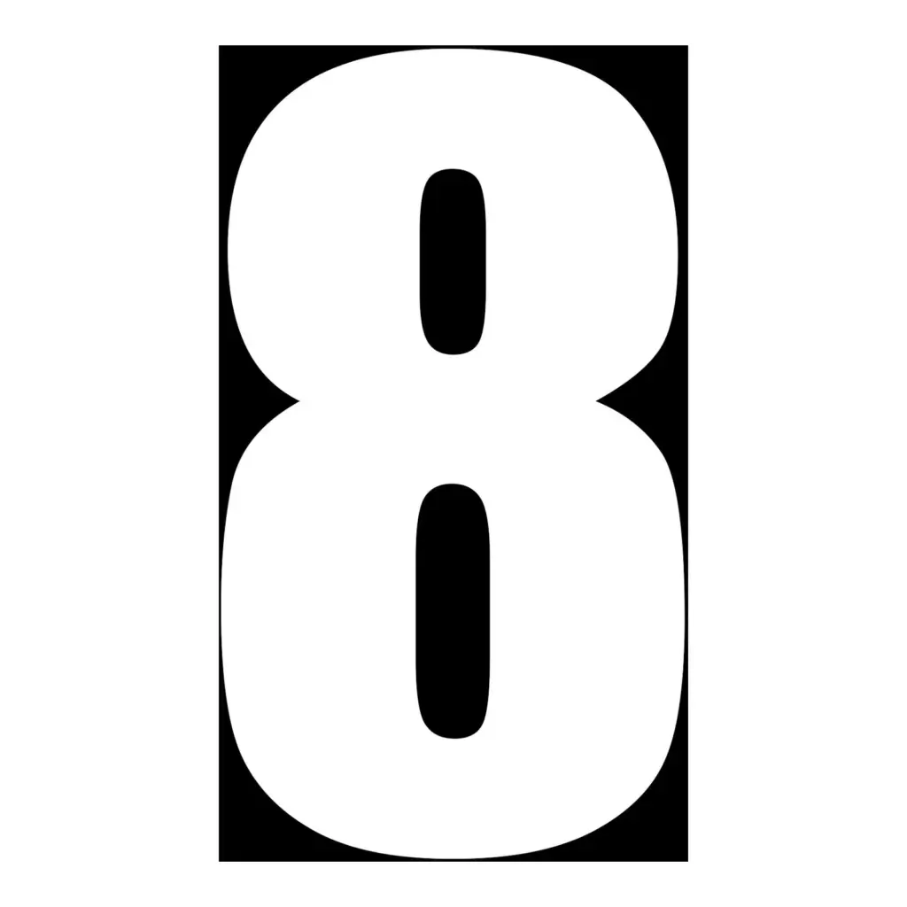 MOTION STD NUMBERS MX2 WHITE "8" 3PCS