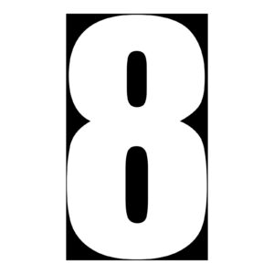 MOTION STD NUMBERS MX2 WHITE "8" 3PCS - Image 3