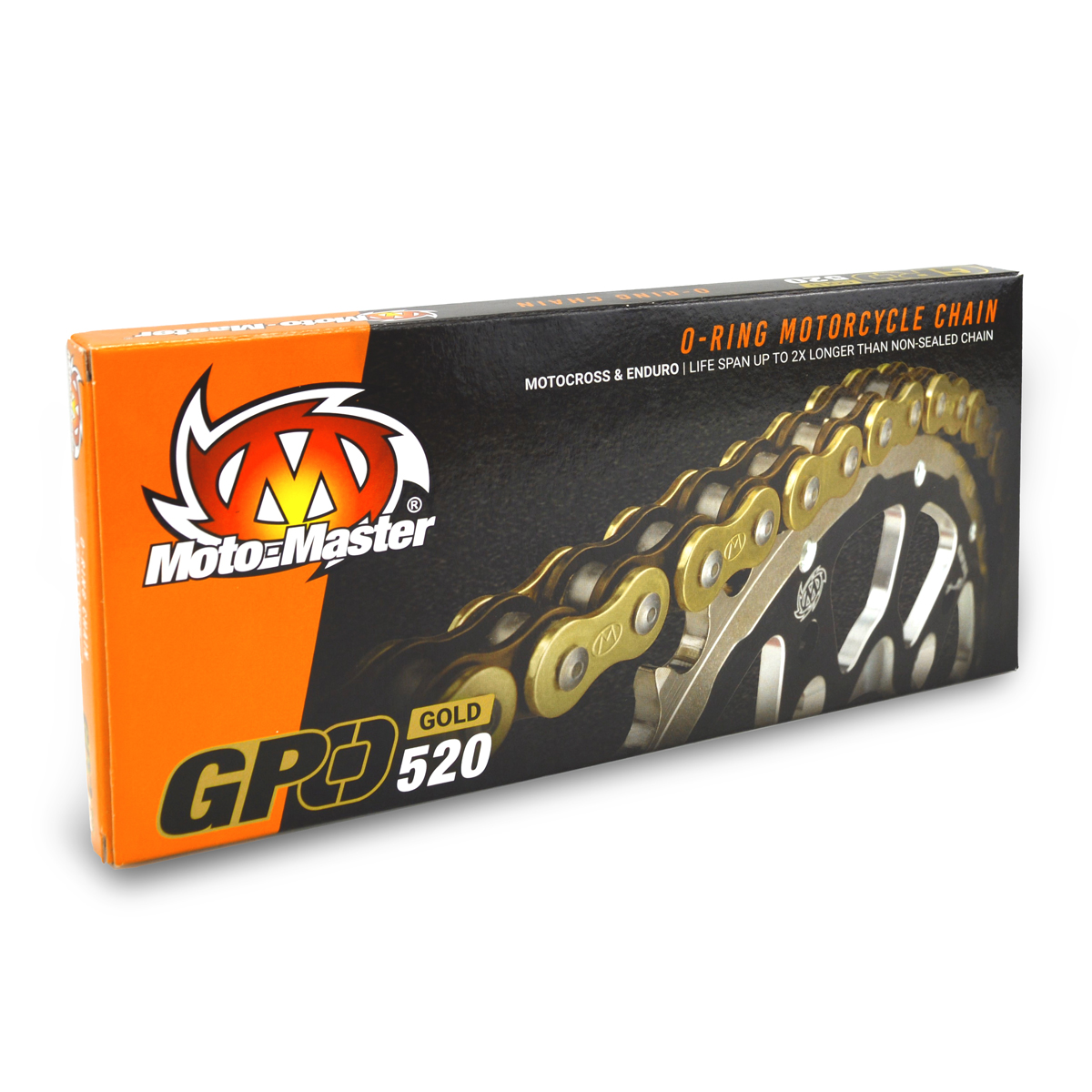 CHAIN 520 - 120 LINK MOTO MASTER GOLD O-RING V4 CHAIN FOR MANY DIRTBIKE MAKES - Image 1