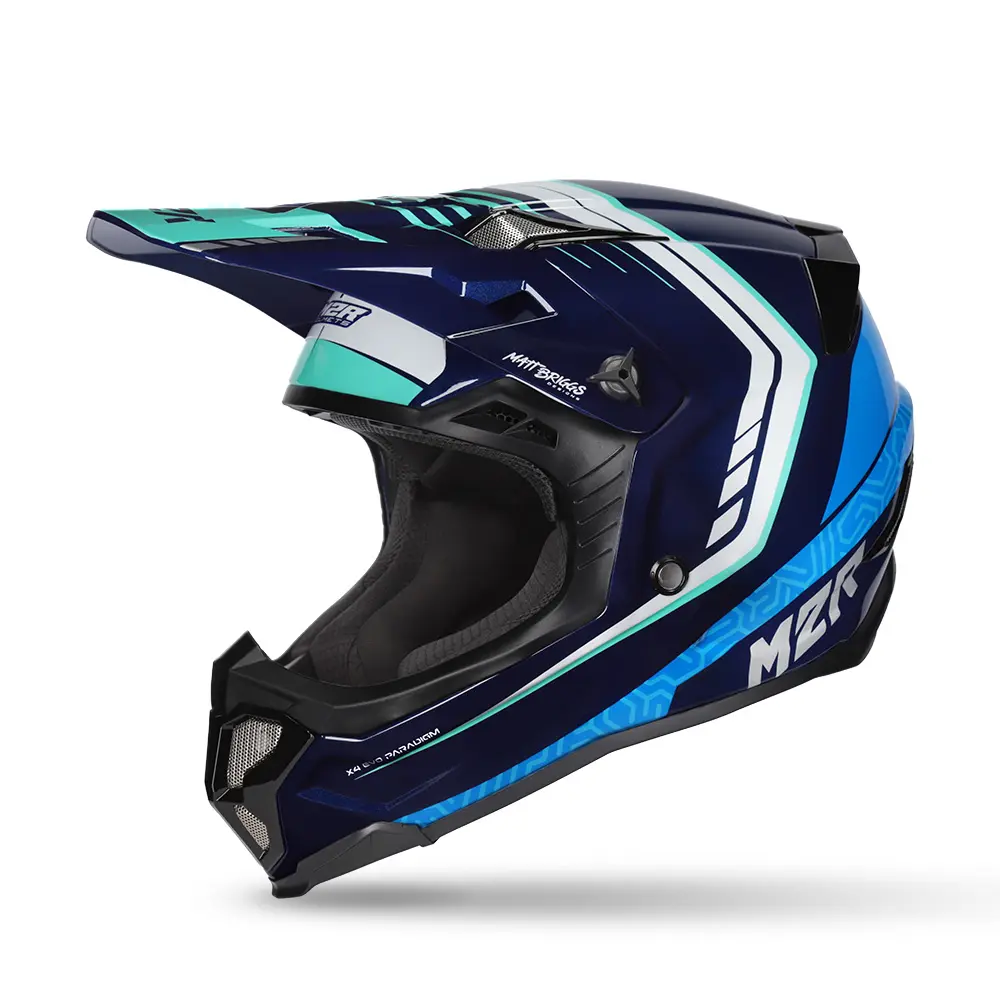 M2R X4 EVO Paradigm PC-2 Motocross Helmet Black/Blue/White