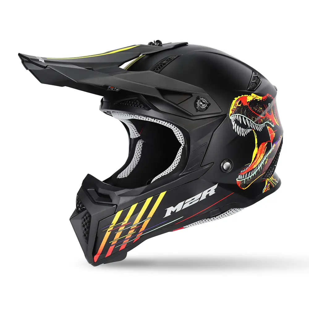 M2R X2.1 T-Rex PC-1F Motocross Helmet Youth Black/Red