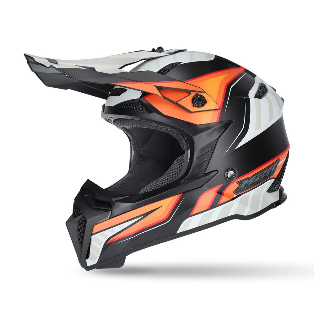 M2R X2.1 Torque PC-8F Motocross Helmet Black/Orange - Image 1
