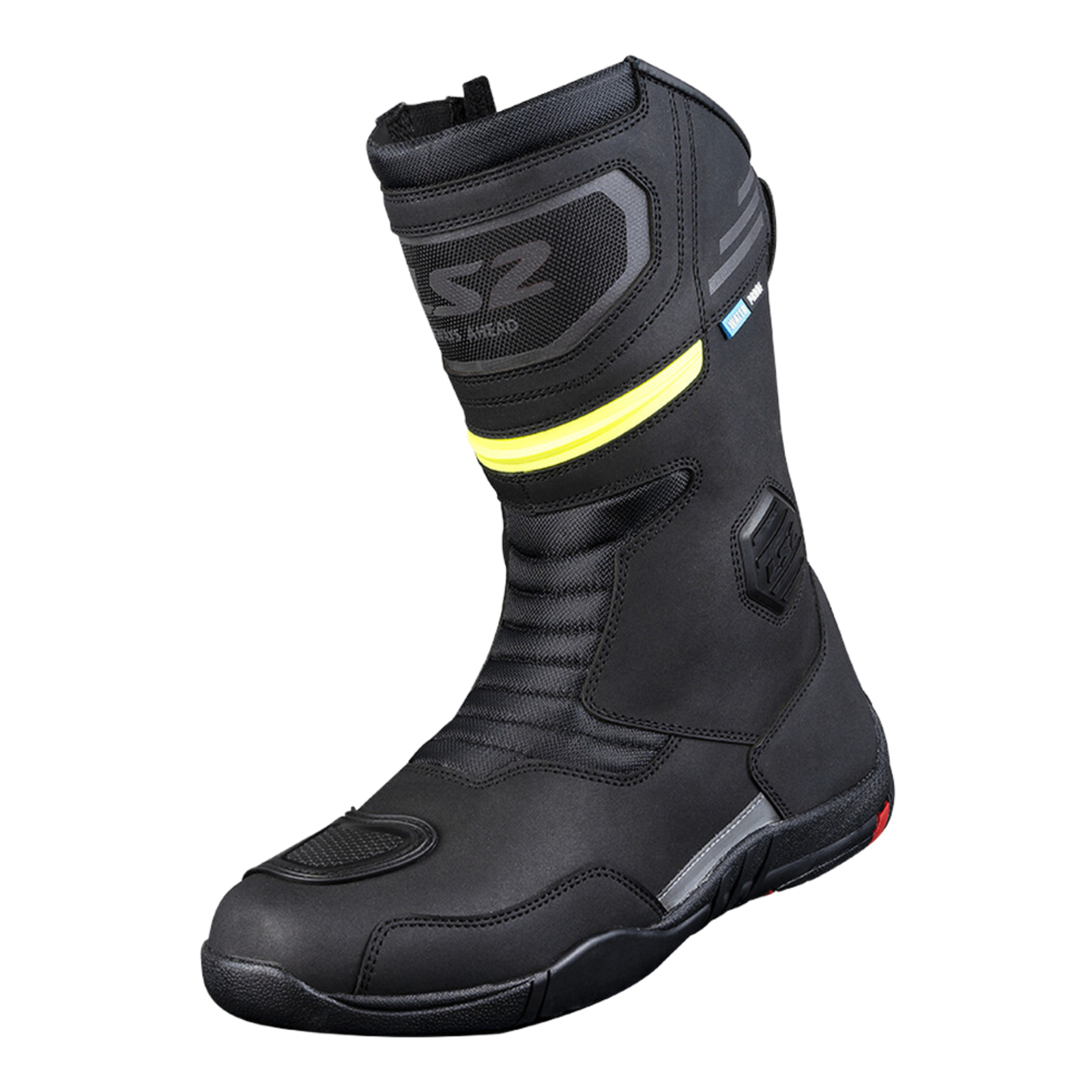 LS2 Goby Waterproof Road Boots Black/Hi-Vis- Yellow - Image 1