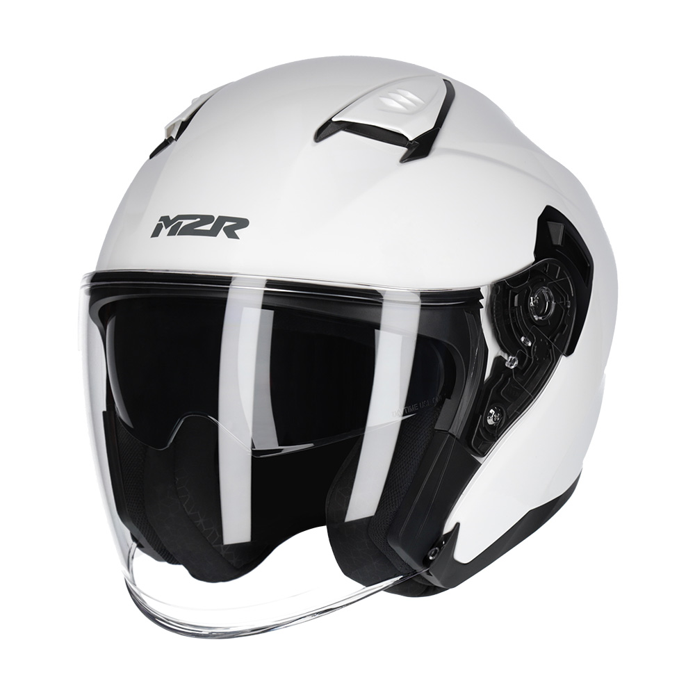 M2R Orbit Open Face Helmet White - Image 1