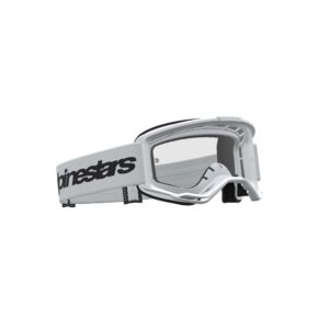 Alpinestars Vision 3 Wordmark Motocross Goggles White/Black - Clear Lens - Image 2