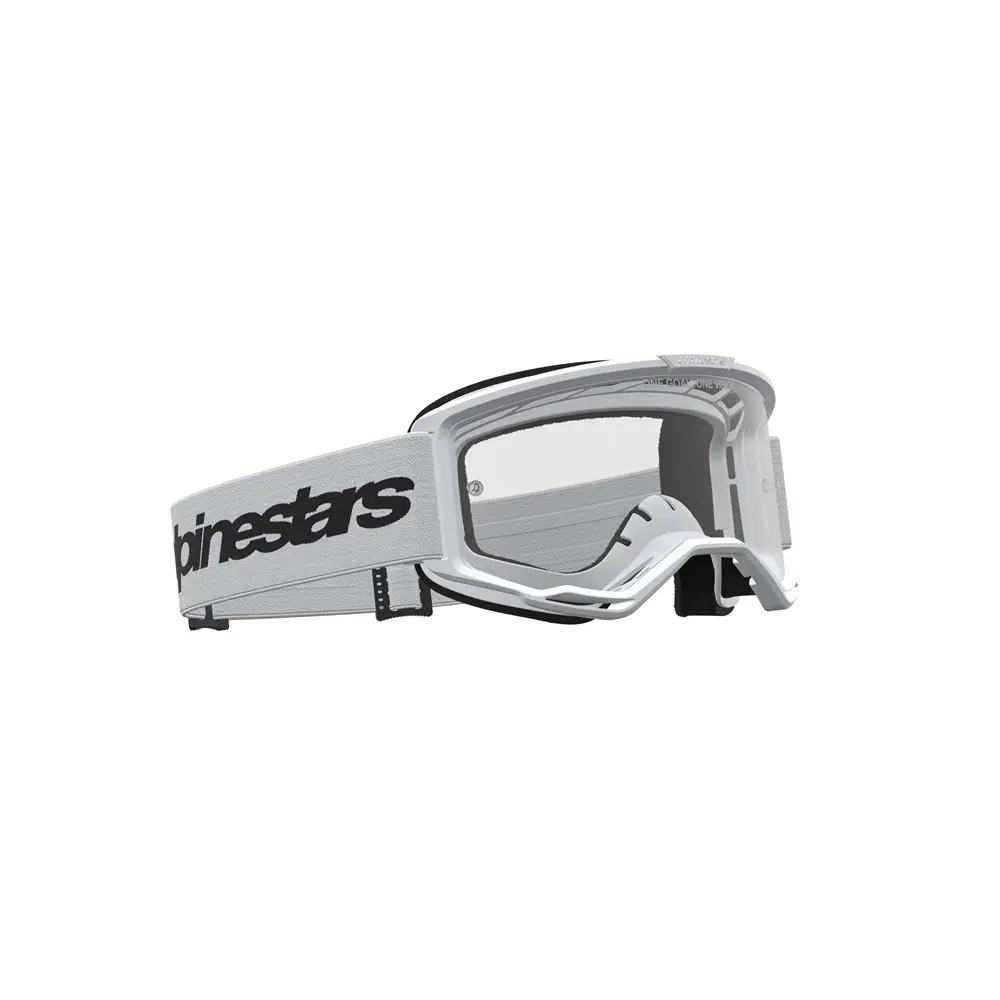 Alpinestars Vision 3 Wordmark Motocross Goggles White/Black - Clear Lens
