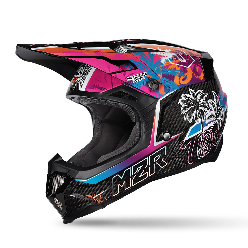 M2R X4 EVO Carbon Pacific PC-10 Motocross Helmet Black/Multi - Image 1