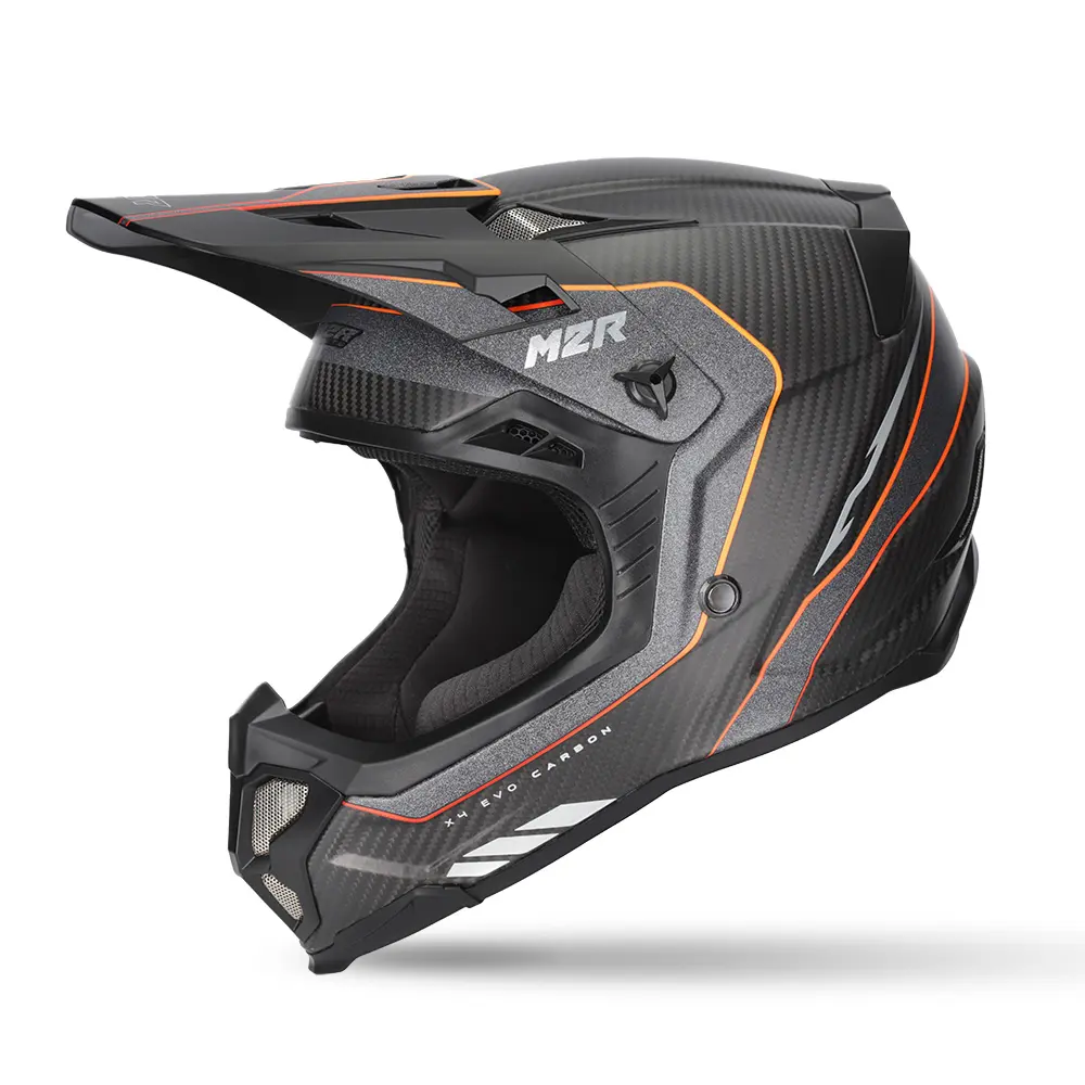 M2R X4 EVO Carbon Flex PC-5F Motocross Helmet Black