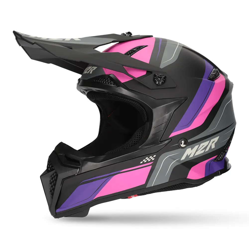 M2R X2.1 Pulse PC-7F Motocross Helmet Pink/Purple/Black