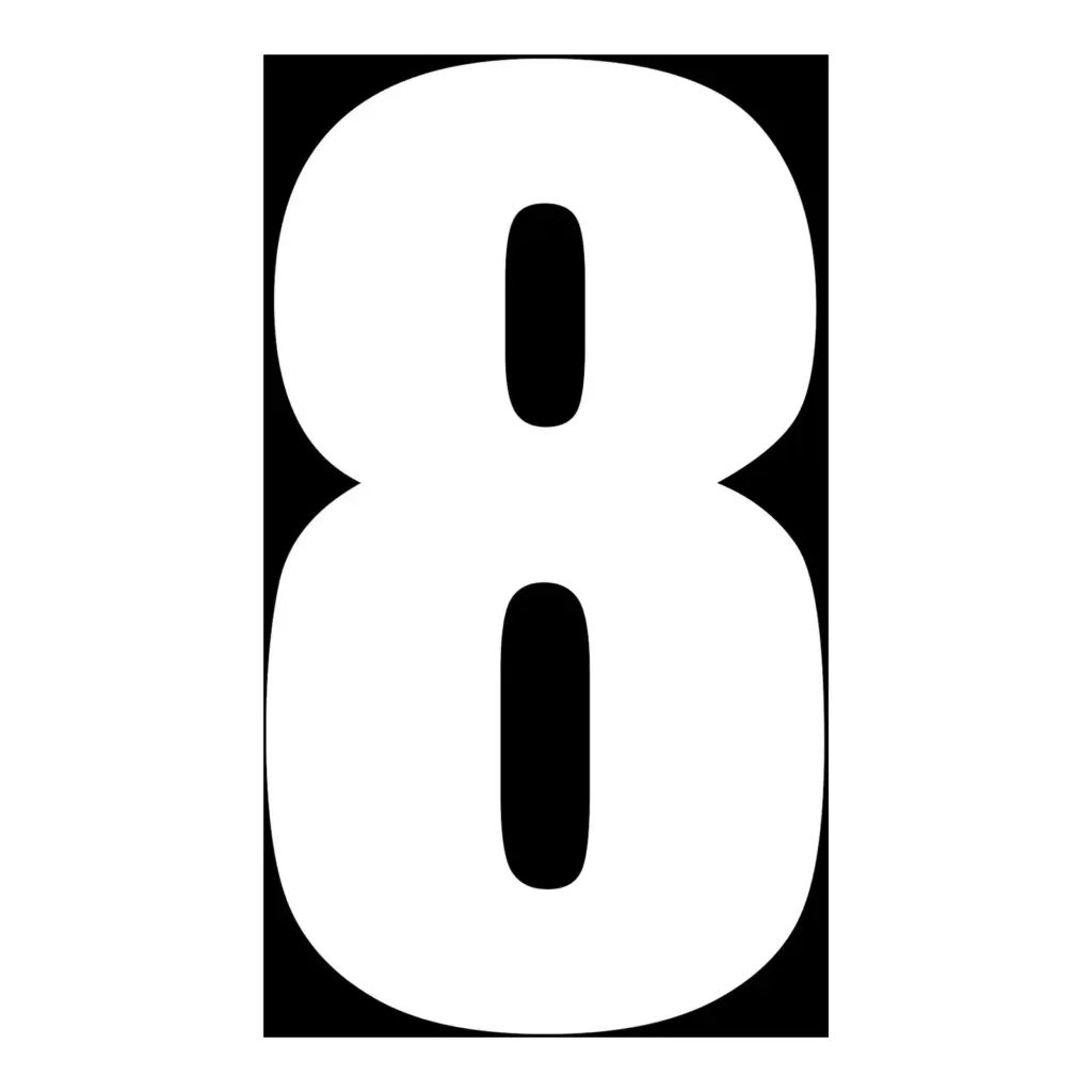MOTION STD NUMBERS MX2 WHITE "8" 3PCS