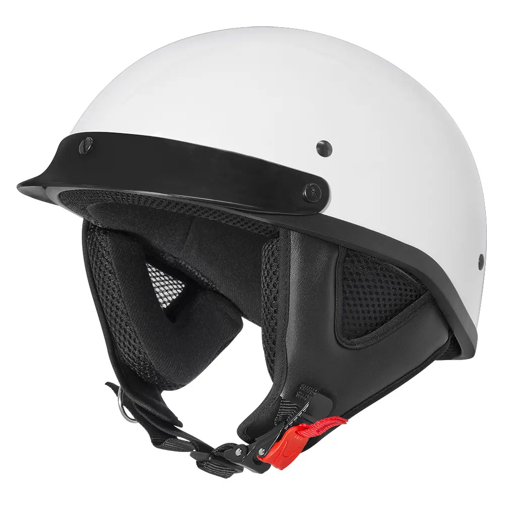 M2R ATV Helmet Open Face White w/ Peak