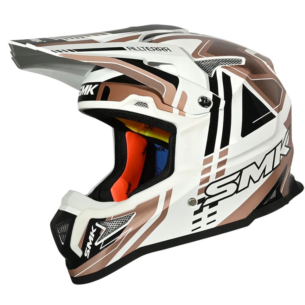 SMK Allterra Motocross Helmet X-Sprint Matt White/Orange/Black - Image 1