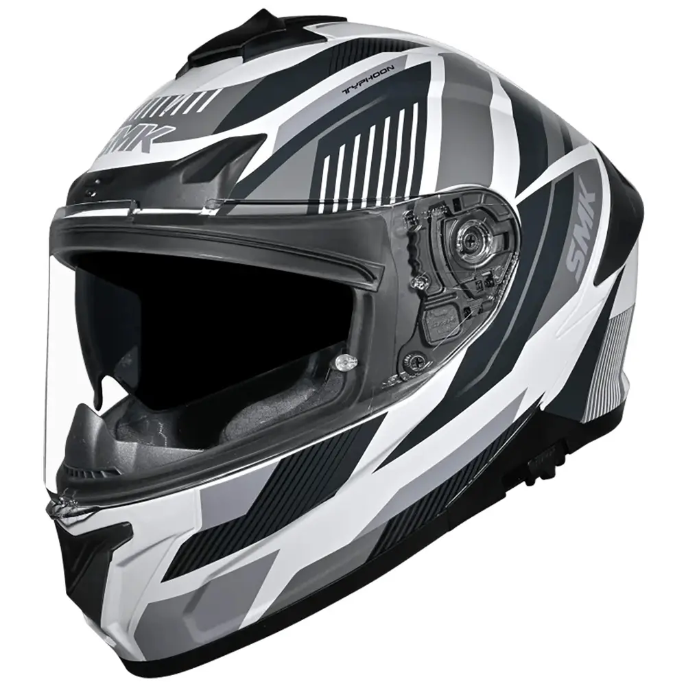 SMK Typhoon Road Helmet Sparko White/Grey/Black