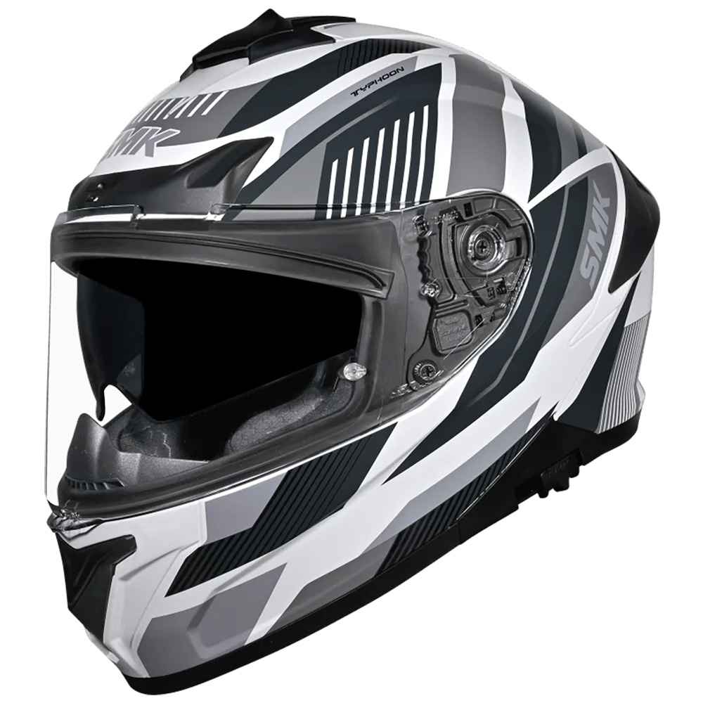 SMK Typhoon Road Helmet Sparko White/Grey/Black - Image 1