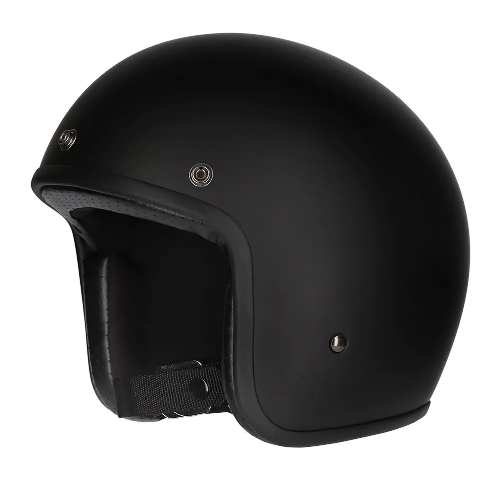 M2R Prime Open Face Helmet Matte Black w/ Studs