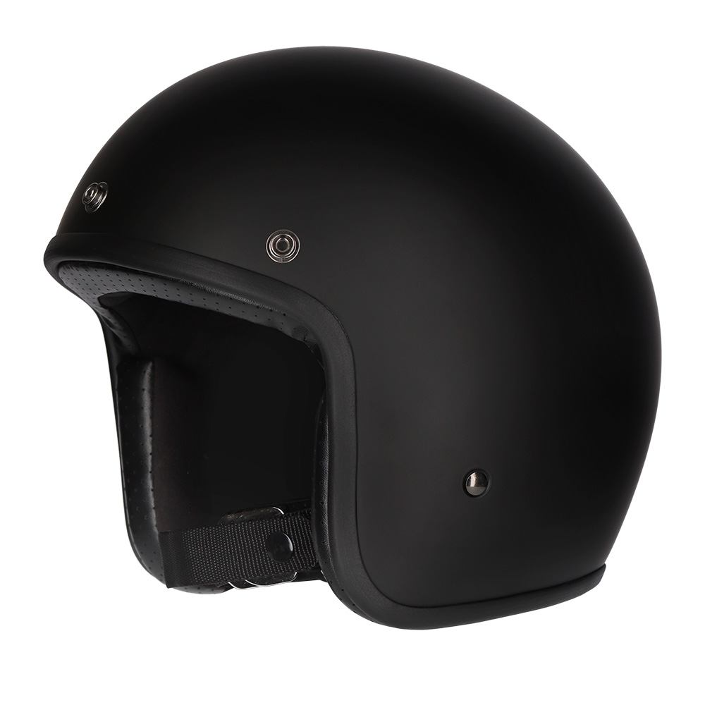 M2R Prime Open Face Helmet Matte Black w/ Studs - Image 1