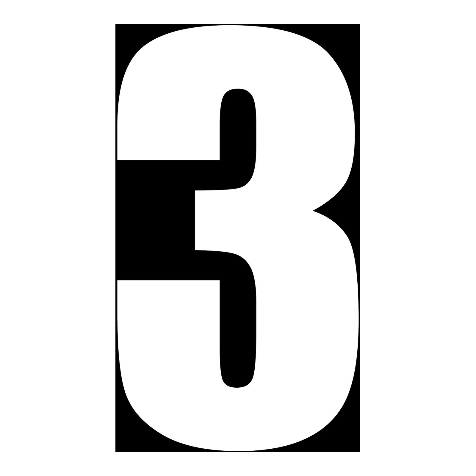 MOTION STD NUMBERS MX2 WHITE "3" 3PCS - Image 3