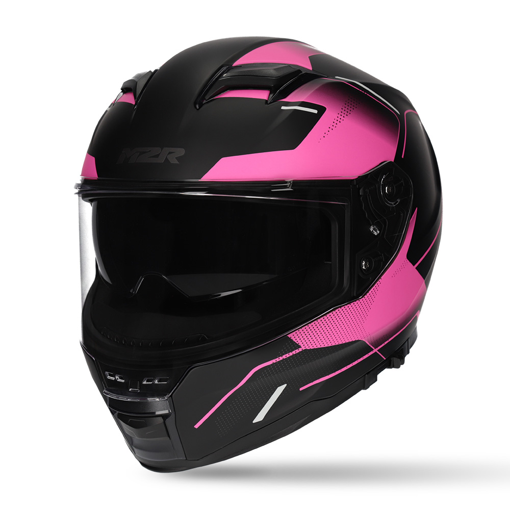 M2R Sabre Inception PC-7F Road Helmet Black/Pink - Image 1