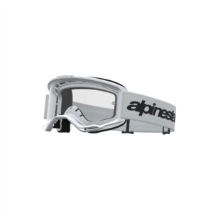Alpinestars Vision 3 Wordmark Motocross Goggles White/Black - Clear Lens - Image 1