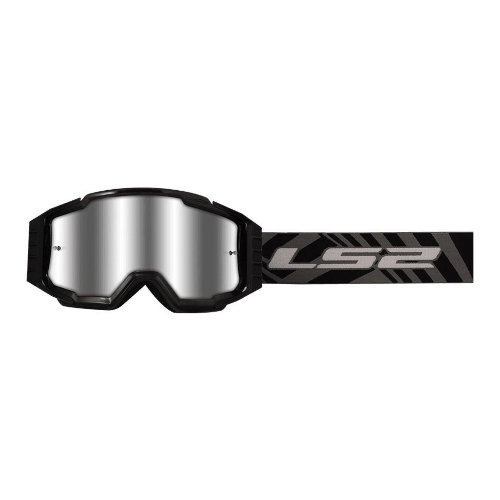 LS2 Charger Pro Goggle - Black with Silver Visor - Image 1