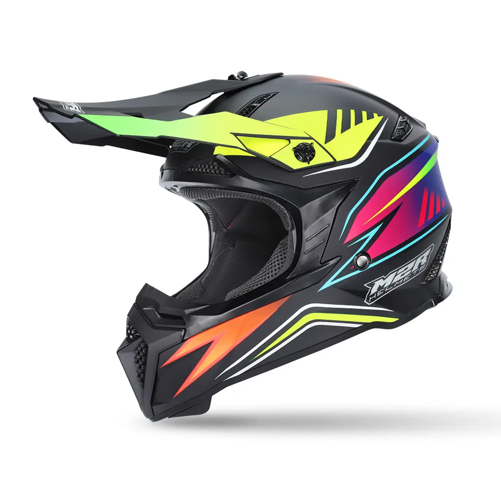 M2R  X2.1 Hype PC-7F Motocross Helmet Black/Orange/Yellow