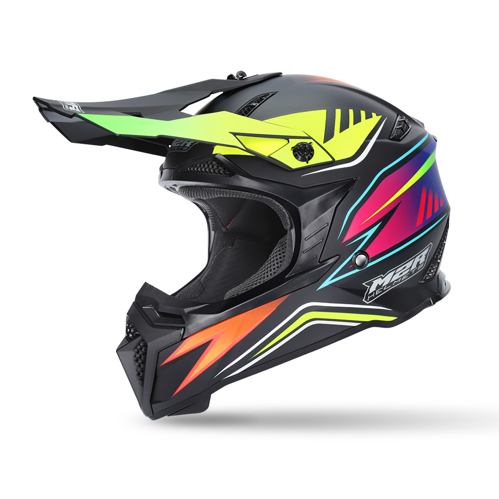 M2R  X2.1 Hype PC-7F Motocross Helmet Black/Orange/Yellow - Image 1