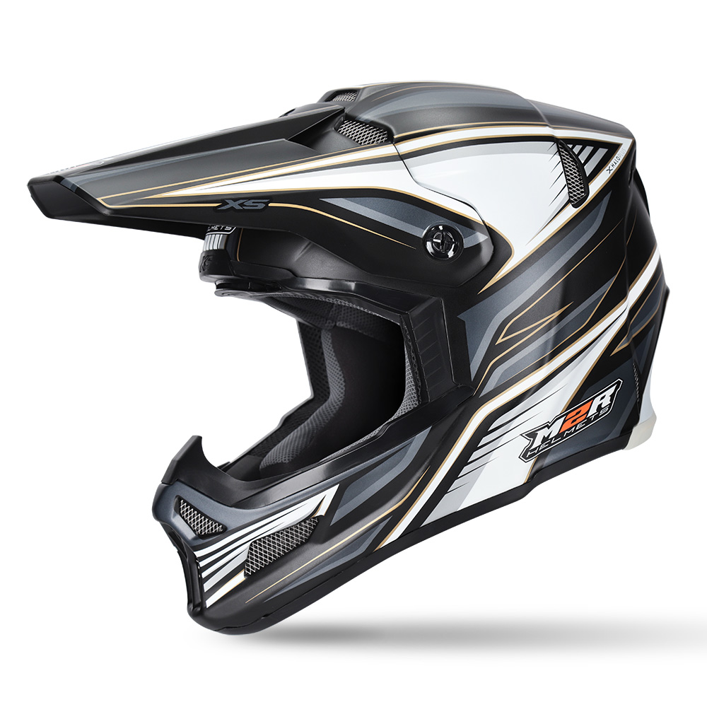 M2R X5 Fury PC-5F Motocross Helmet Black/Grey - Image 1