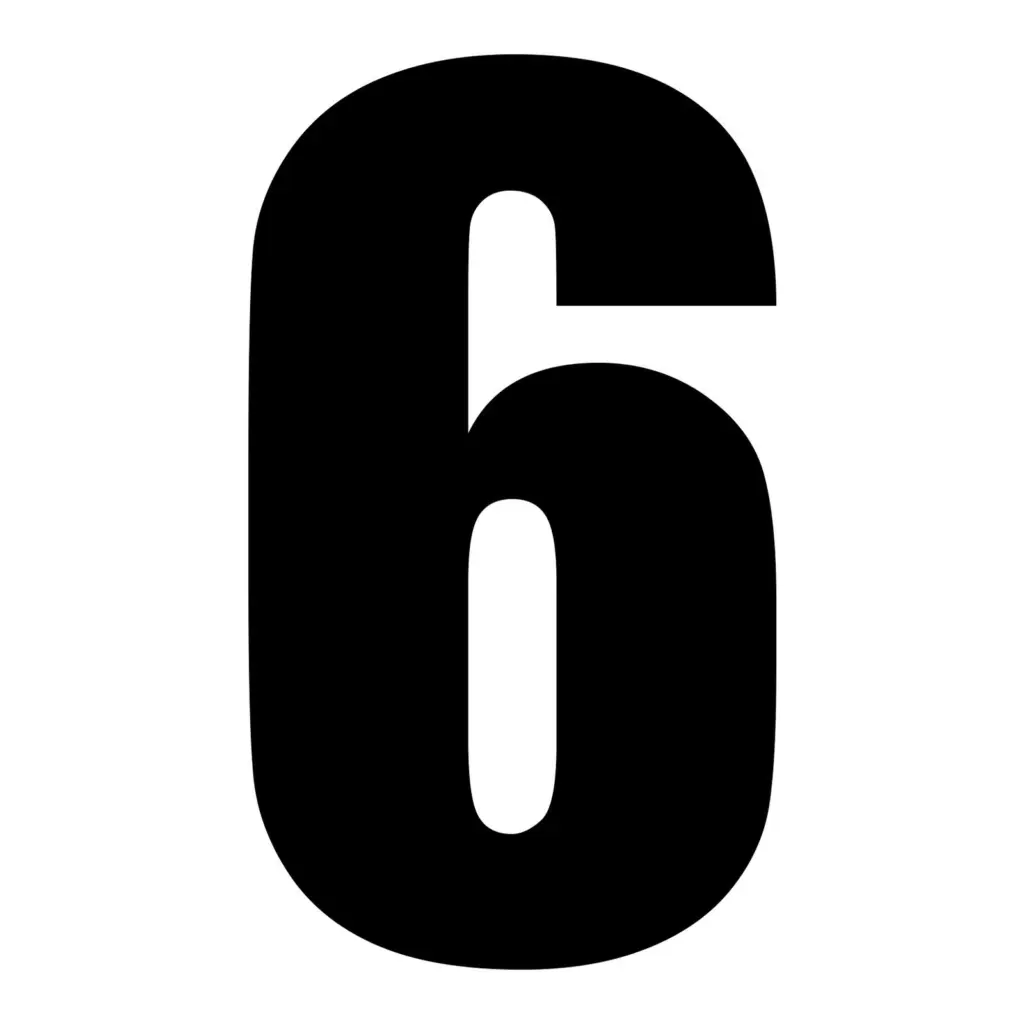MOTION STD NUMBERS MX2 BLACK "6" 3PCS