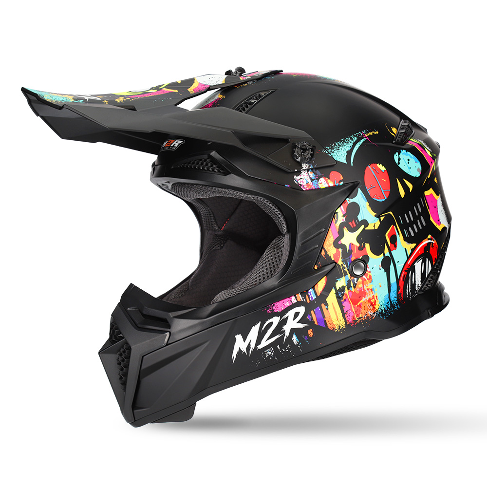 M2R X2.1 Graffiti PC-1 Motocross Helmet Black - Image 1