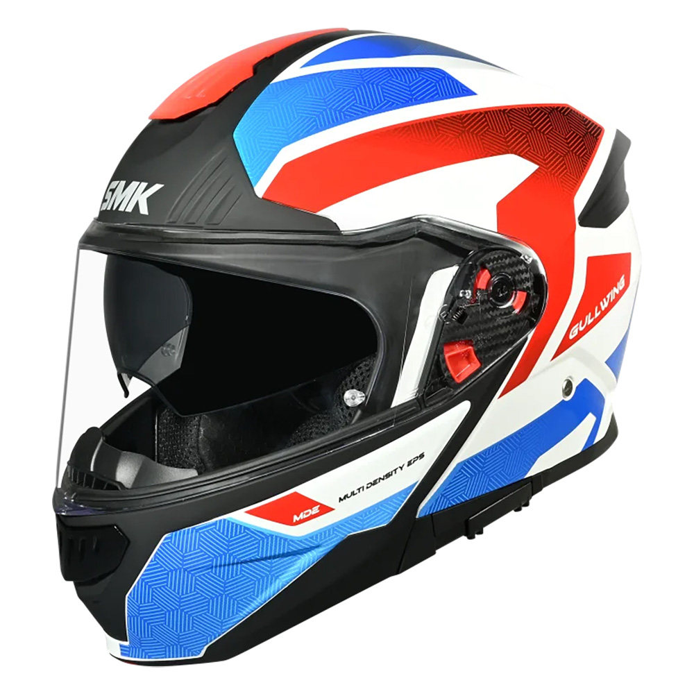 SMK Gullwing Systems Flip-Front Helmet Sonic White/Blue/Red - Image 1