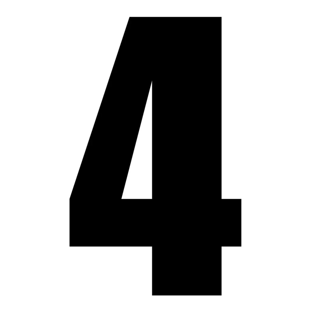 MOTION STD NUMBERS MX2 BLACK "4" 3PCS