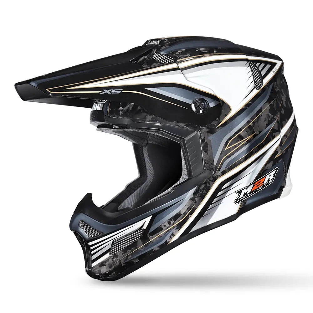 M2R X5 Fury PC-5 Motocross Helmet Forged Carbon Black/Grey