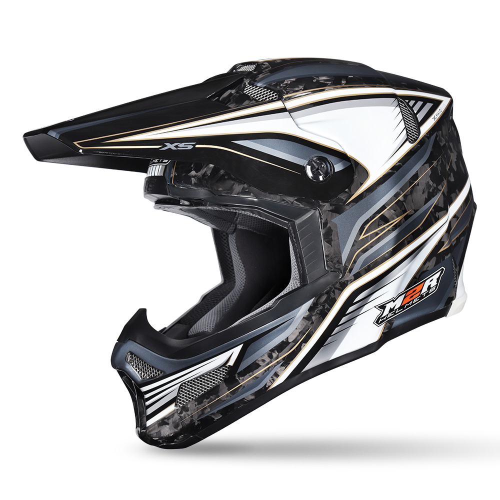 M2R X5 Fury PC-5 Motocross Helmet Forged Carbon Black/Grey - Image 1