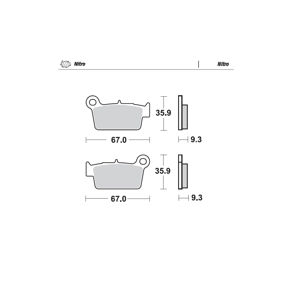BRAKE PADS REAR MOTO MASTER NITRO APRILIA BETA GAS GAS KAWASAKI SUZUKI TM RACING YAMAHA - Image 1